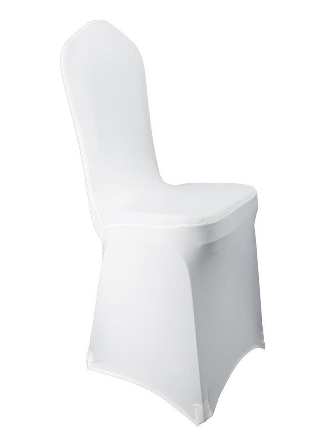 WELMATCH White Stretch Spandex Chair Covers - 12 pcs Wedding Party Dining Scuba Elastic Chair Covers (White, 12) - Image 1